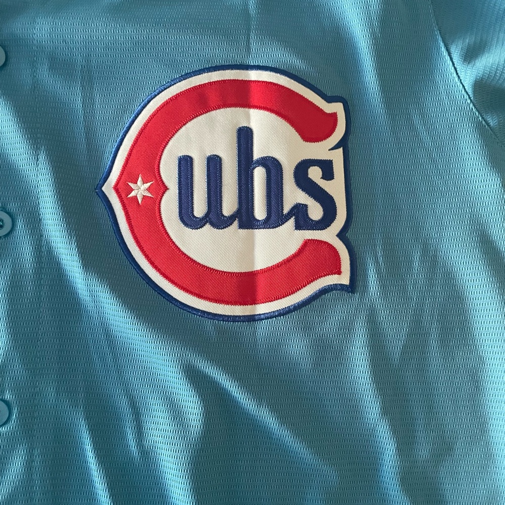 Nike Chicago Cubs Blue Button-Front Jersey Kyle Tucker #30 - Picture 2 of 6